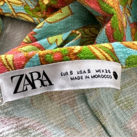 ZARA-PAISLEY Floral Tie Waist Detail Midi Skirt (Size:Small) - Picture 11 of 11